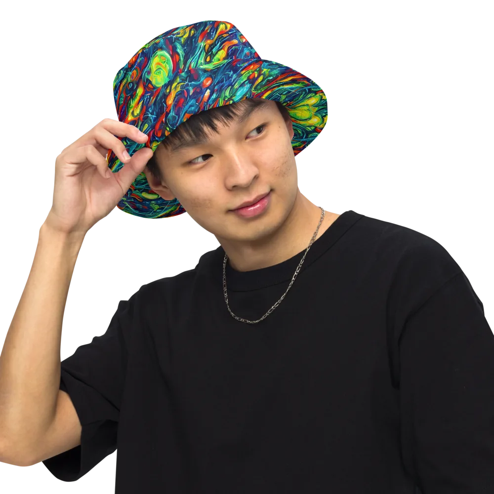 Chromatic Torrent on Reversible Bucket Hat — Front Inside