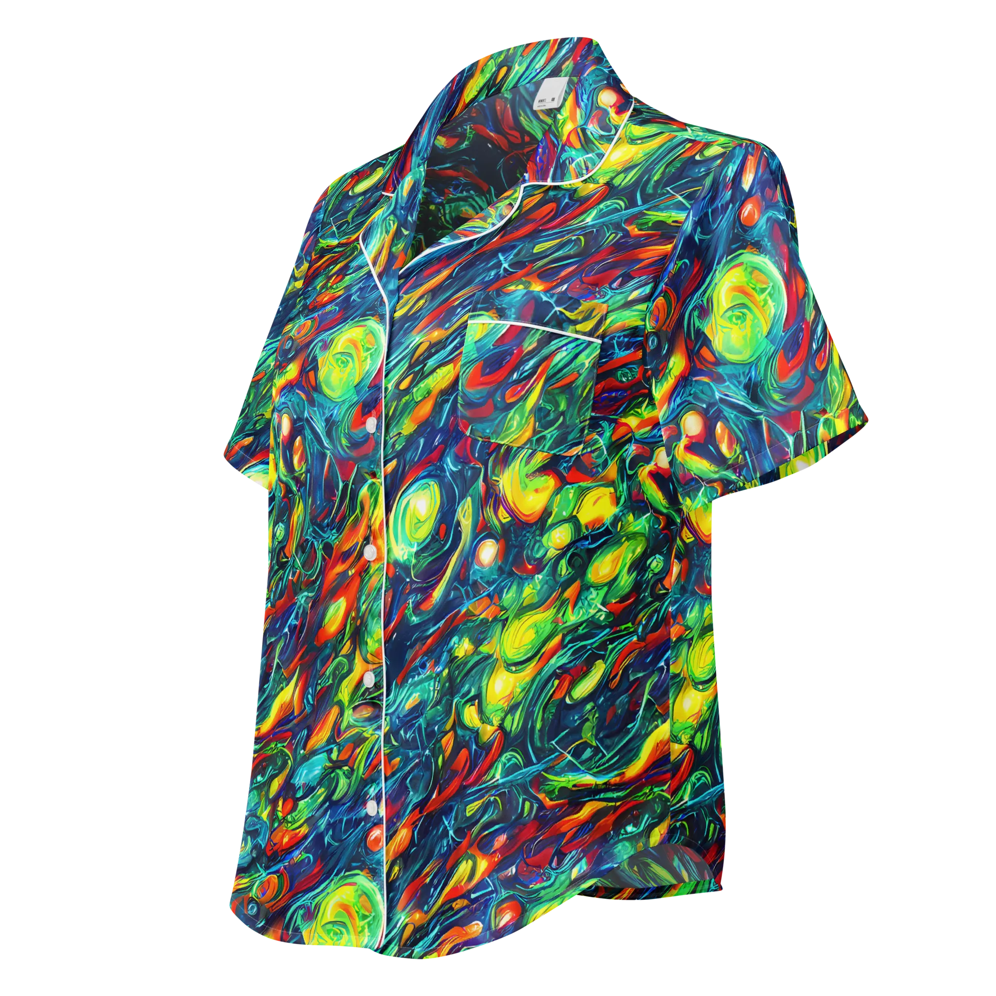 Chromatic Torrent on Women's Short Sleeve Pajama Top — Left Front