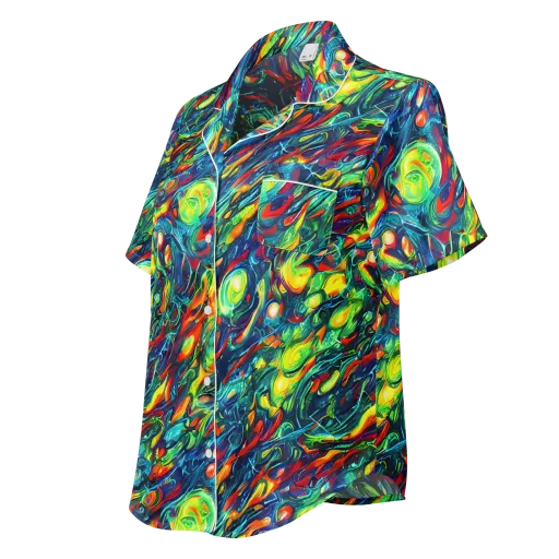 Chromatic Torrent on a Women's Short Sleeve Pajama Top
