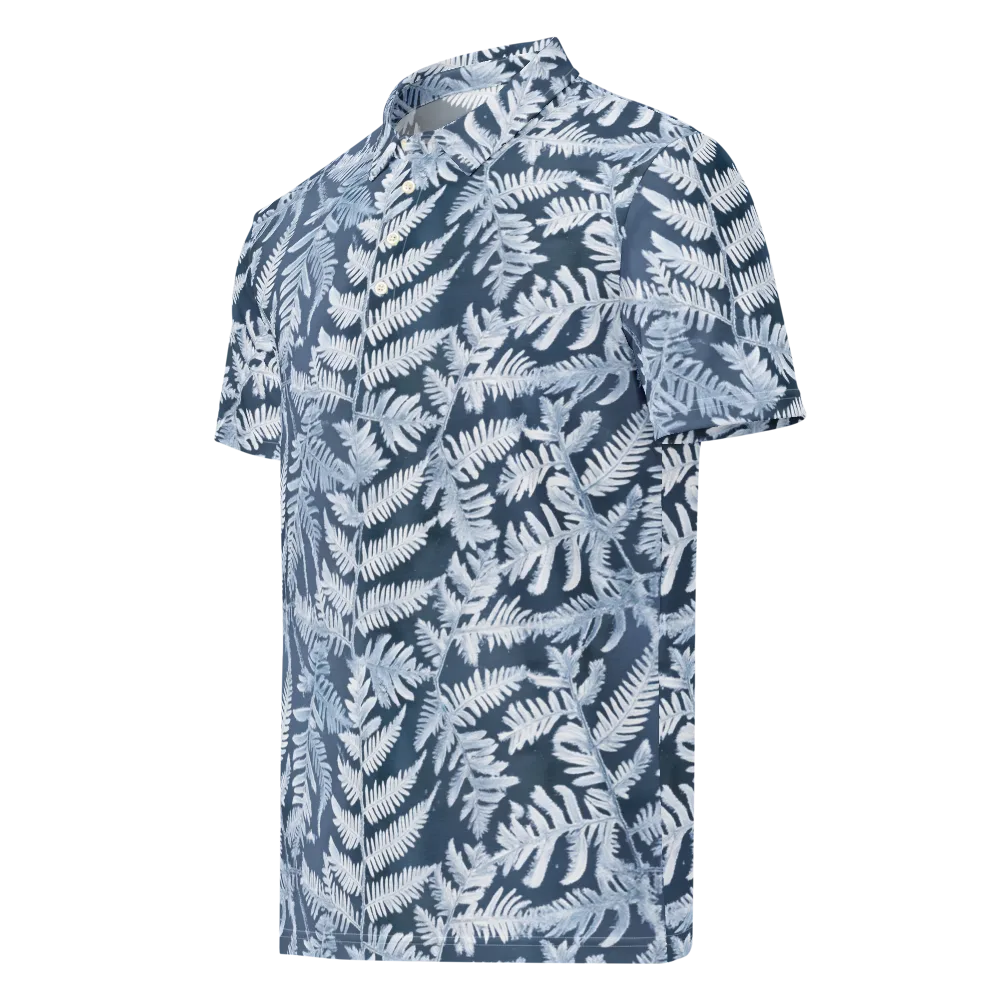 Winter Frond on Men's Slim Fit Polo Shirt — Left Front