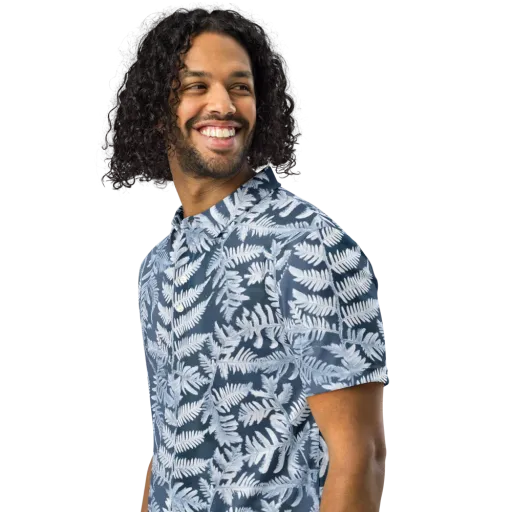 Winter Frond on a Men's Slim Fit Polo Shirt