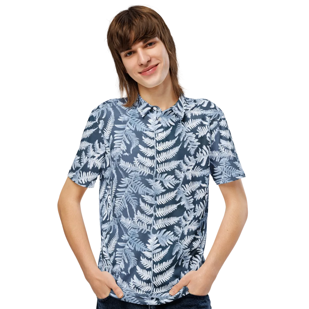 Winter Frond on Men's Slim Fit Polo Shirt — Front