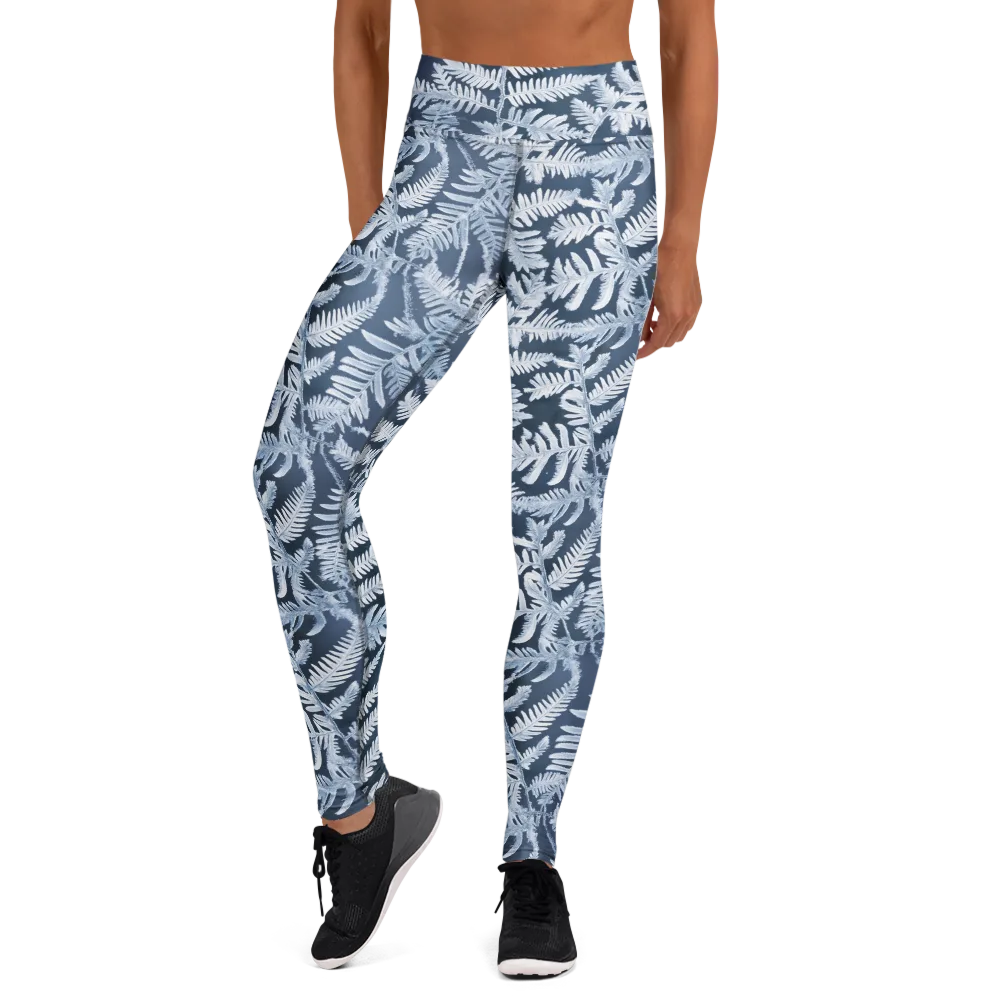 Winter Frond on Yoga Leggings — Front