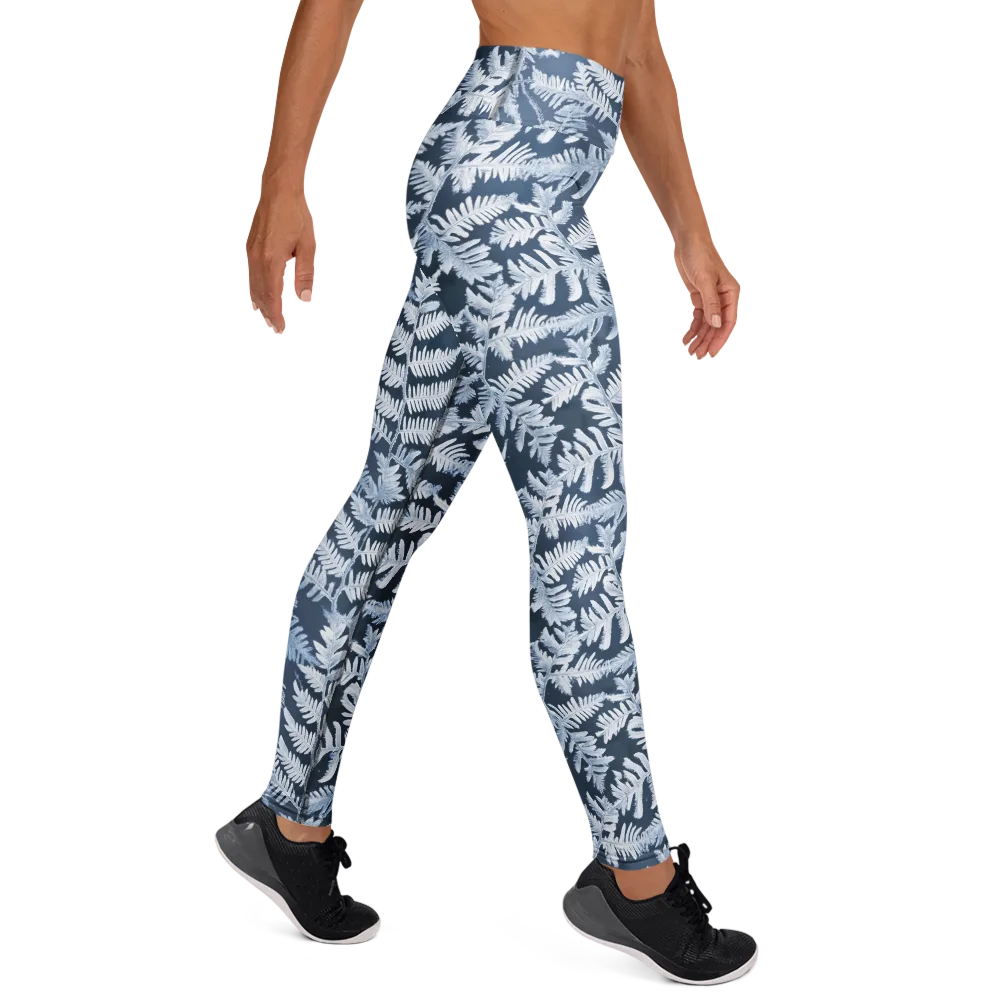 Winter Frond on Yoga Leggings — Right