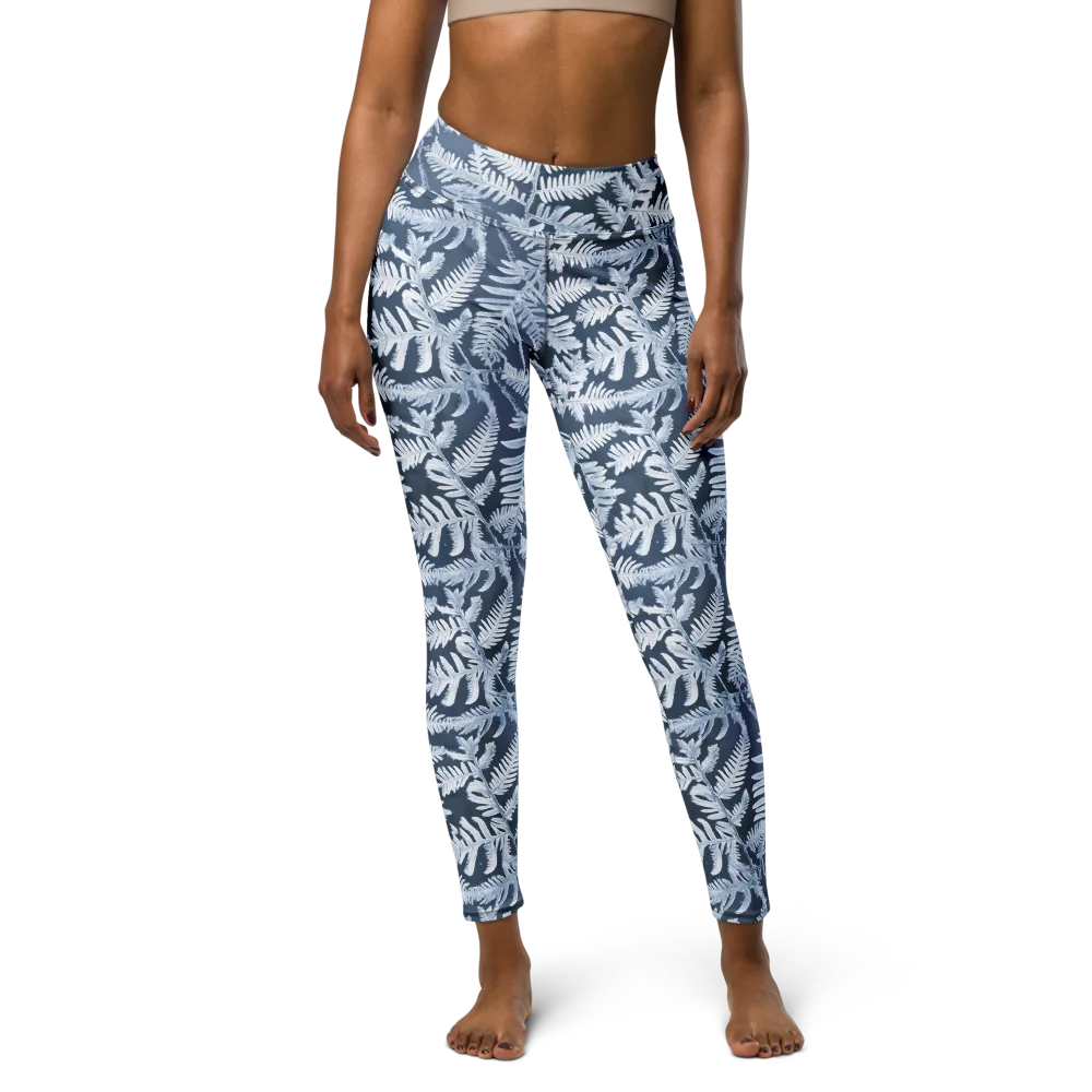 Winter Frond on Yoga Leggings — Front