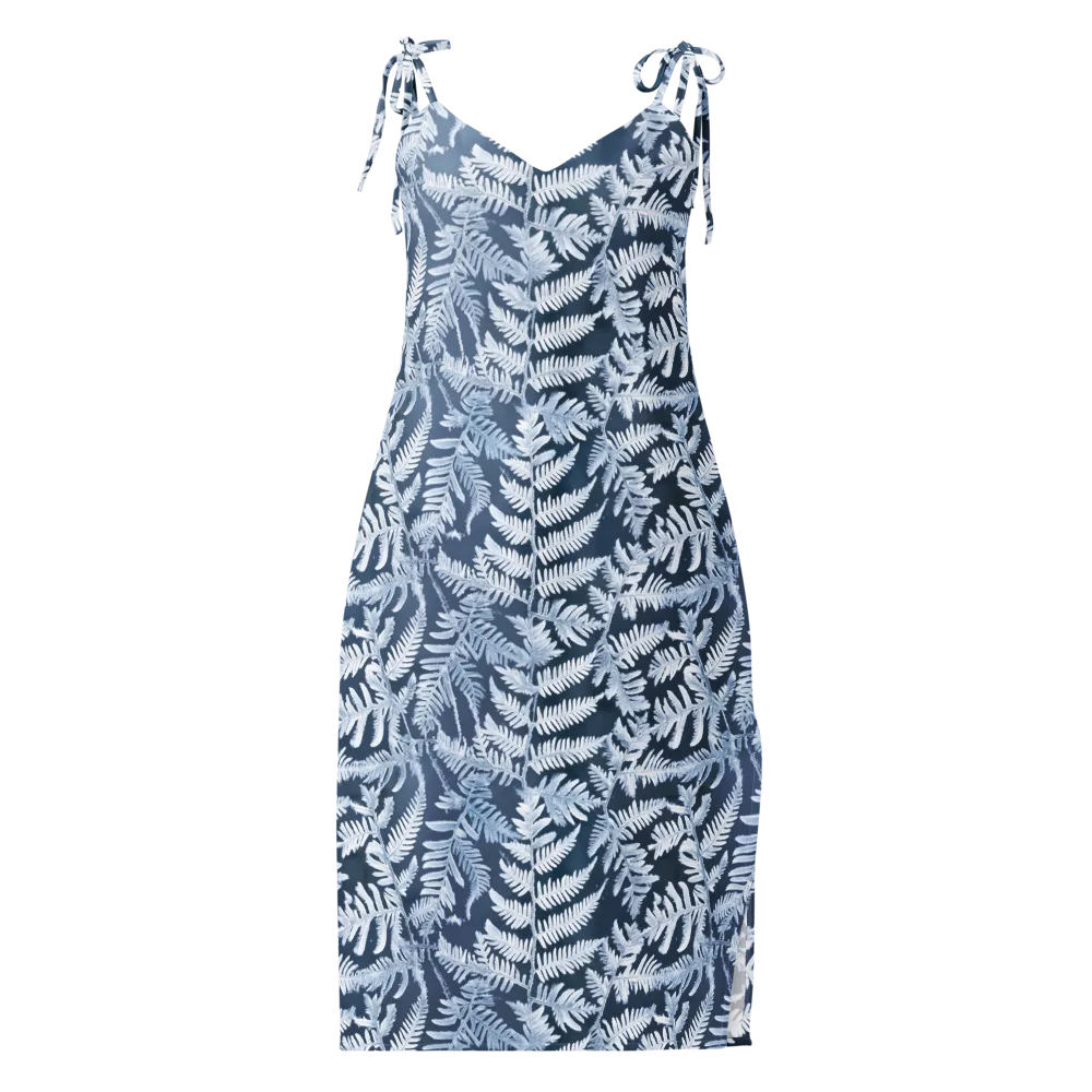Winter Frond on Slip Dress — Front