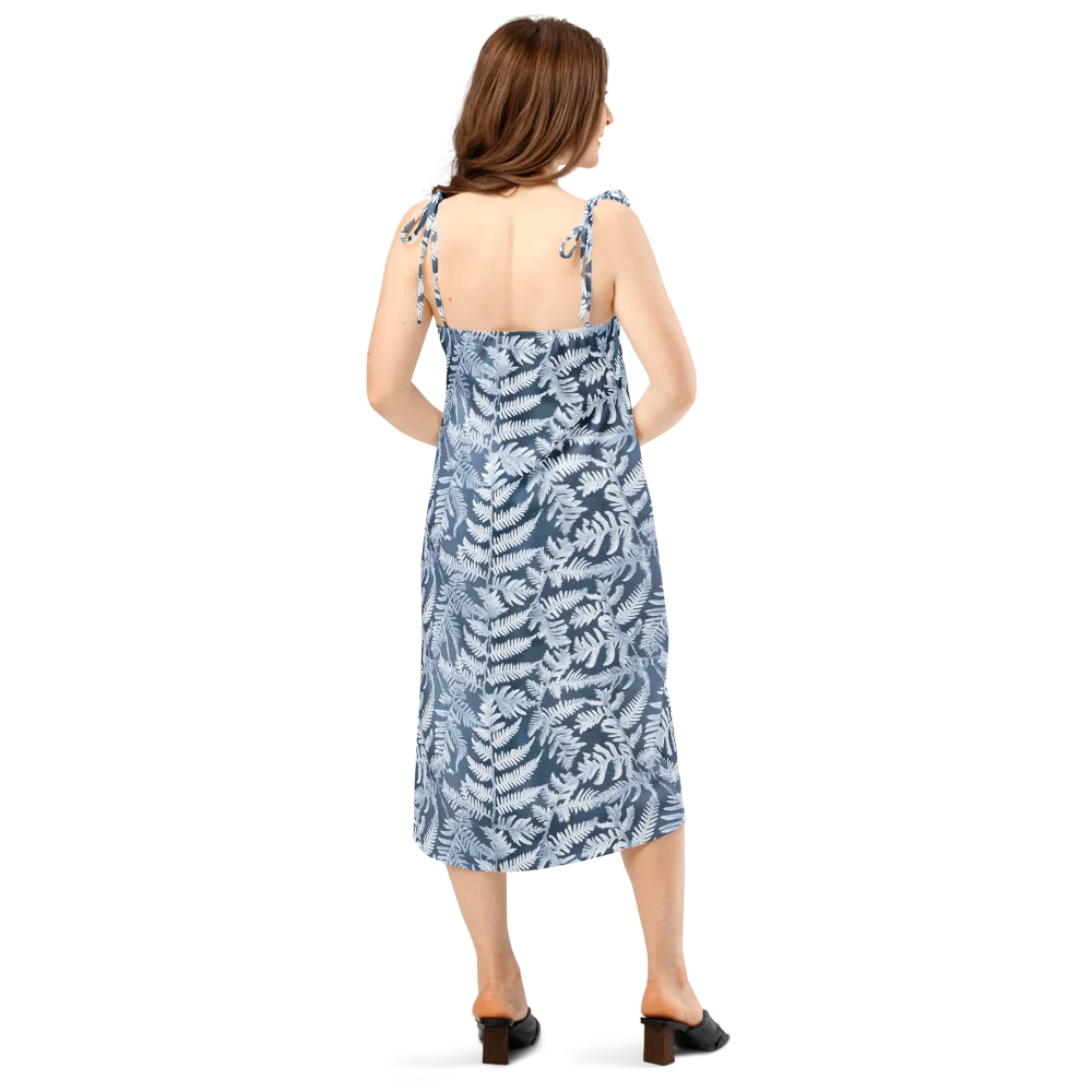 Winter Frond on Slip Dress — Back