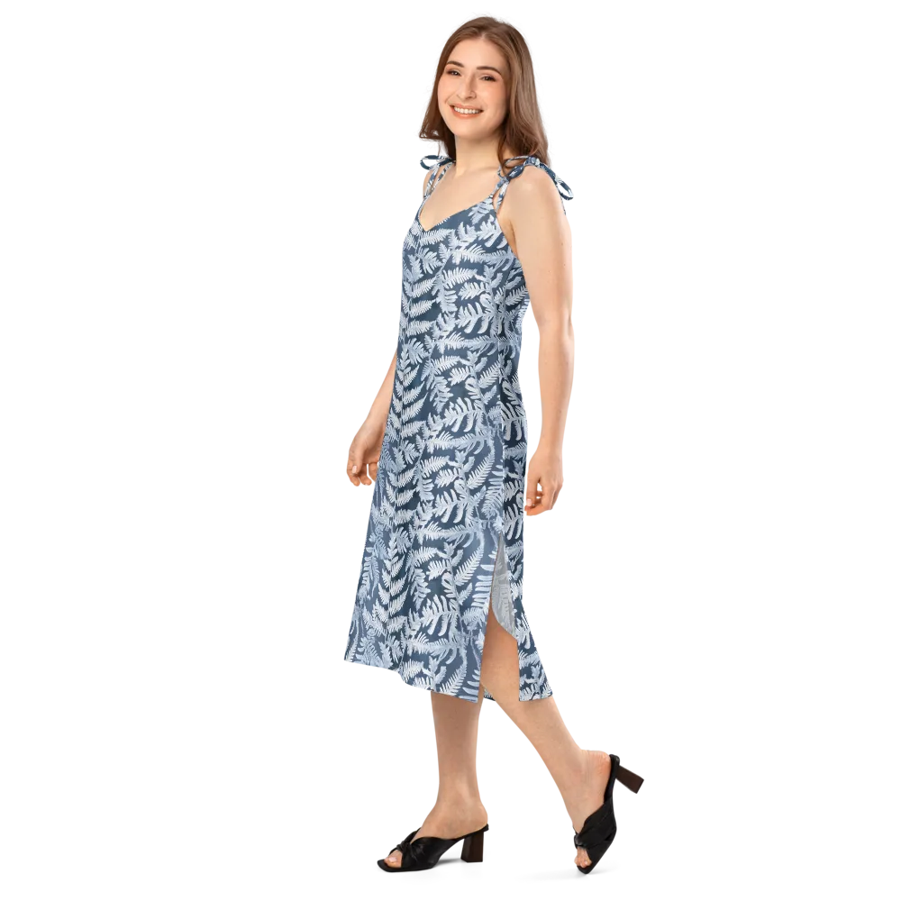 Winter Frond on Slip Dress — Left Front