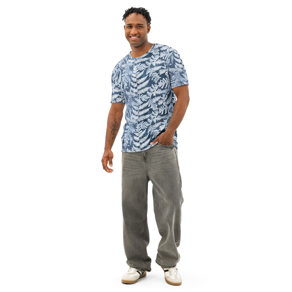 Winter Frond on Men's Cotton Crew Neck T-Shirt — Front
