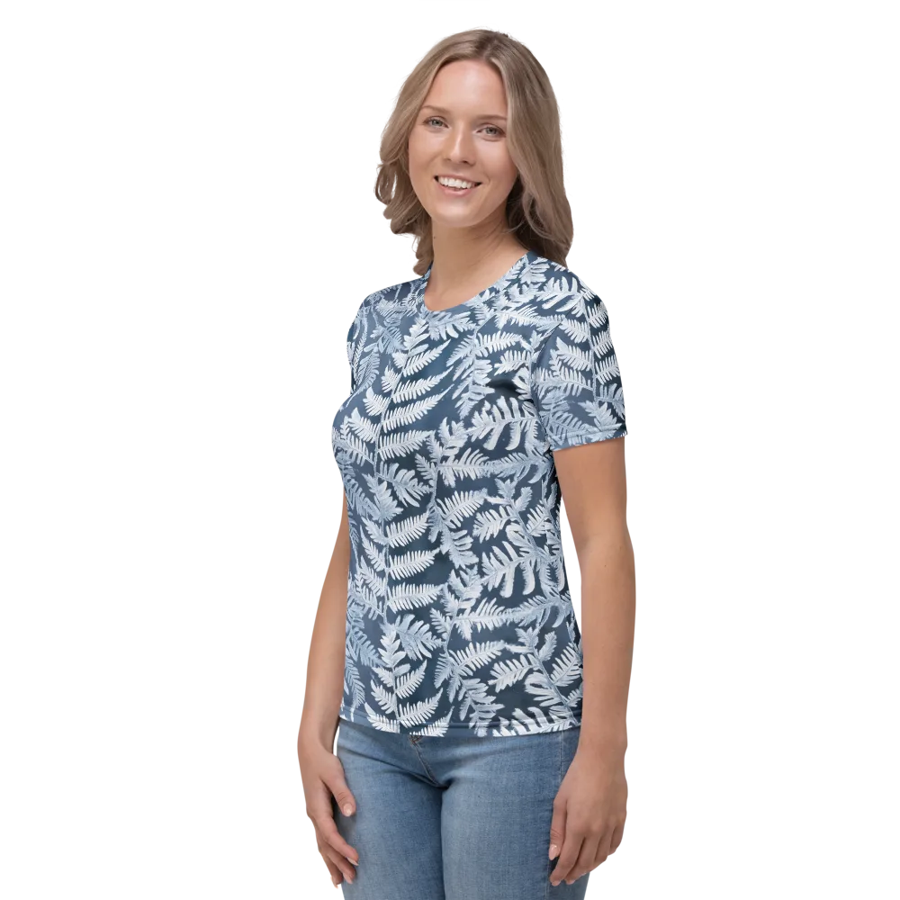 Winter Frond on Women's Crew Neck T-Shirt — Left