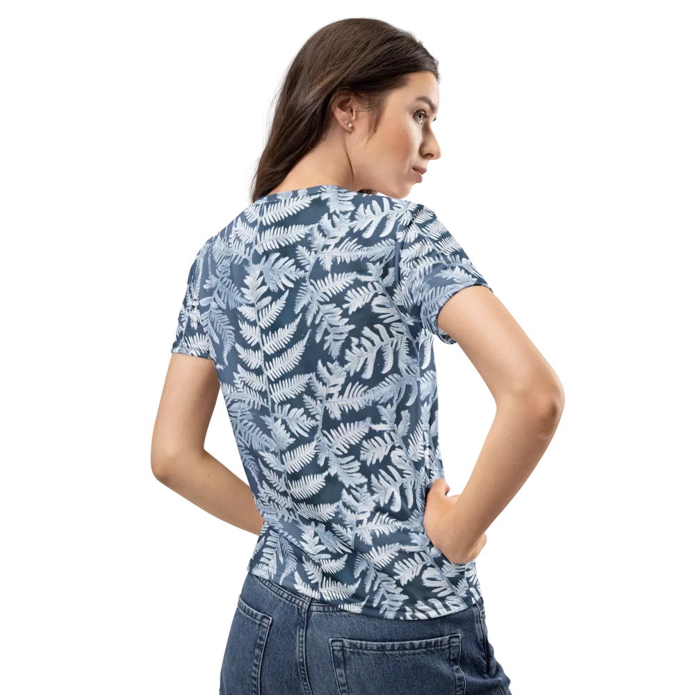 Winter Frond on Women's Crew Neck T-Shirt — Back