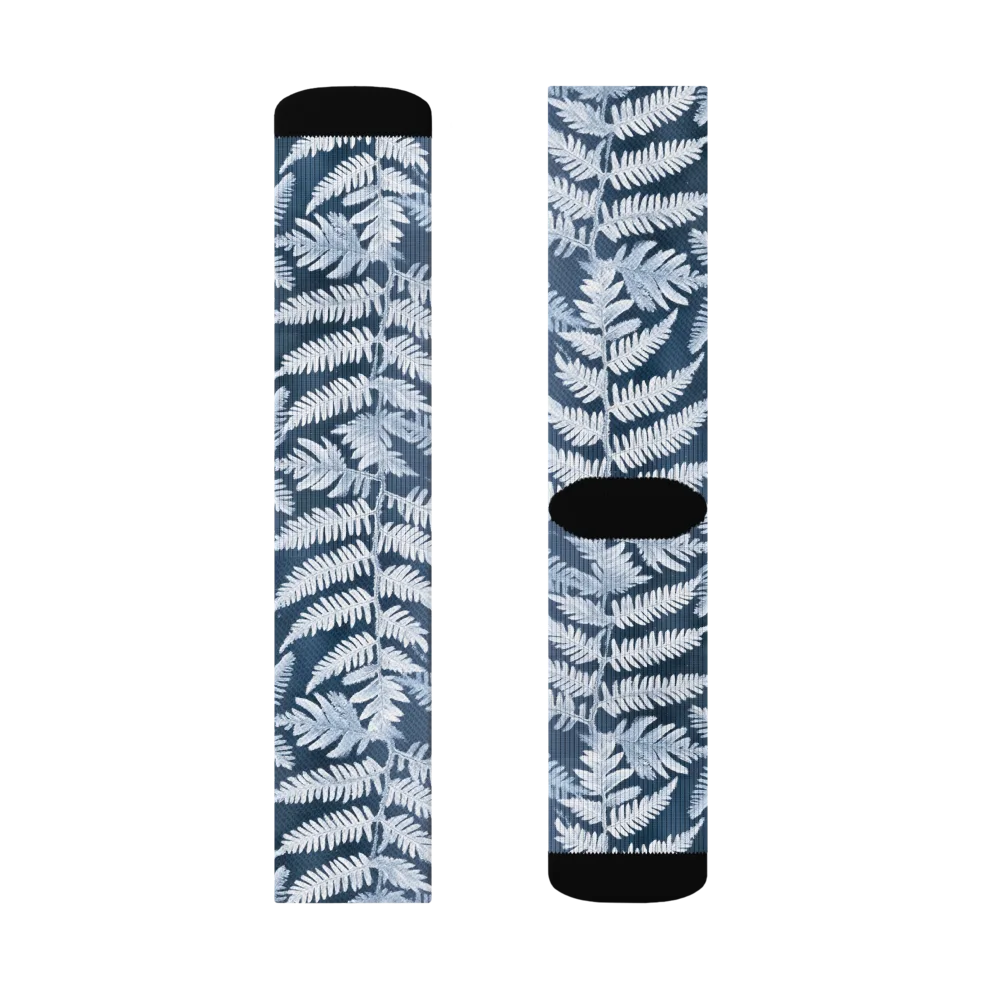 Winter Frond on Socks — Right Sock
