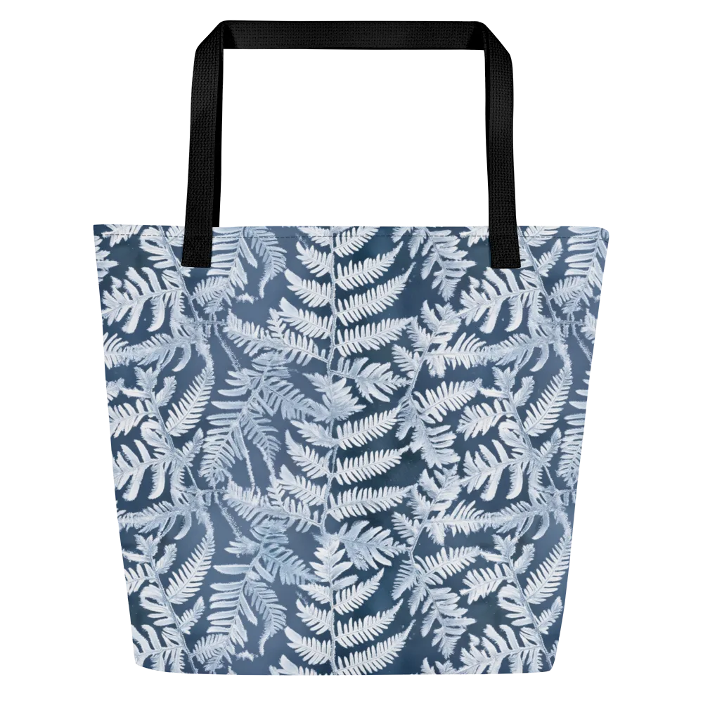 Winter Frond on Large Tote Bag W/ Pocket — Front