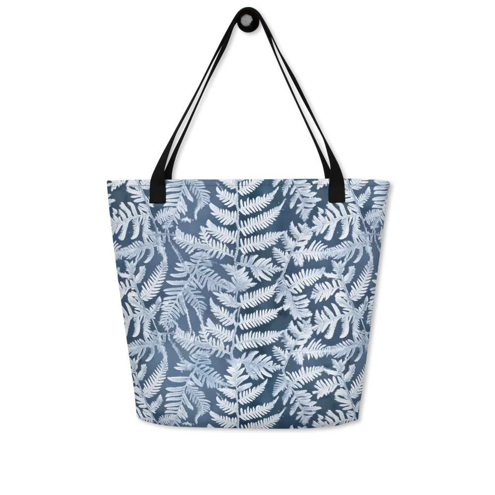 Winter Frond on Large Tote Bag W/ Pocket — Front