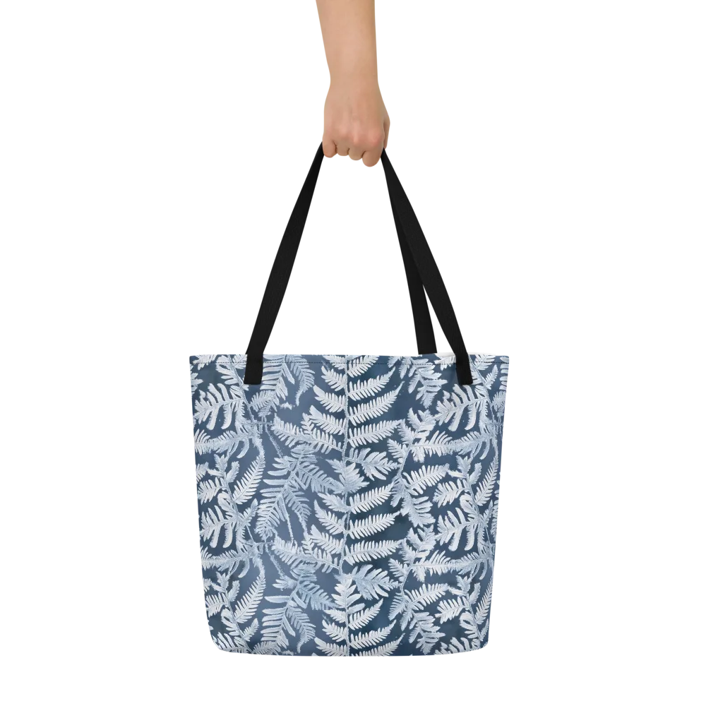 Winter Frond on Large Tote Bag W/ Pocket — Front