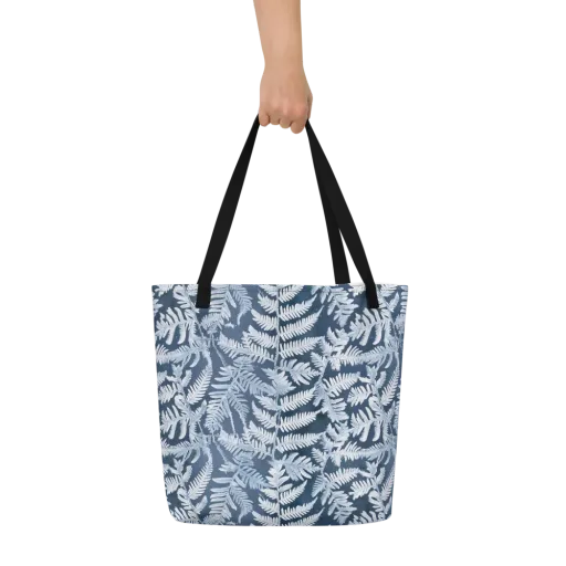 Winter Frond on a Large Tote Bag W/ Pocket