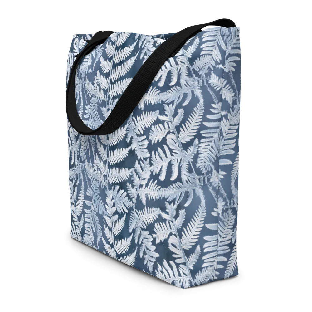 Winter Frond on Large Tote Bag W/ Pocket — Front