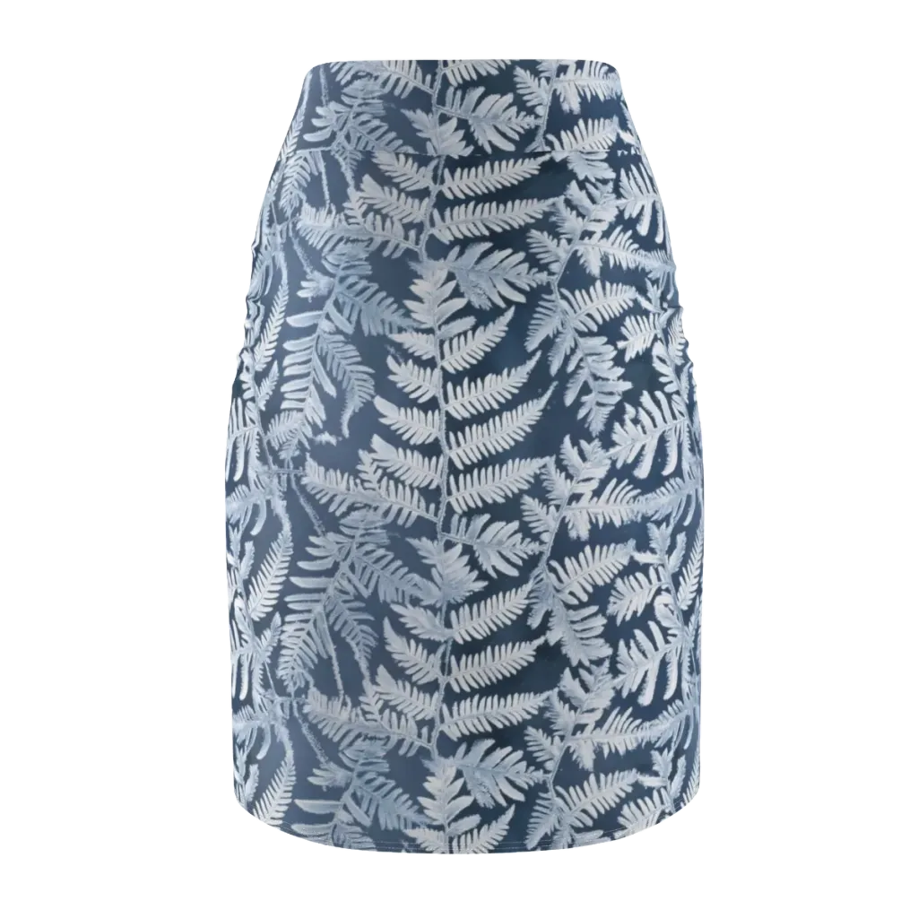 Winter Frond on Pencil Skirt — Back