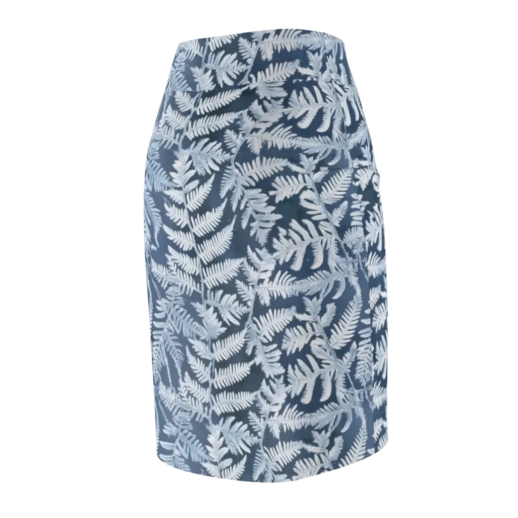 Winter Frond on Pencil Skirt — Back Side