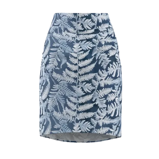 Winter Frond on a Pencil Skirt