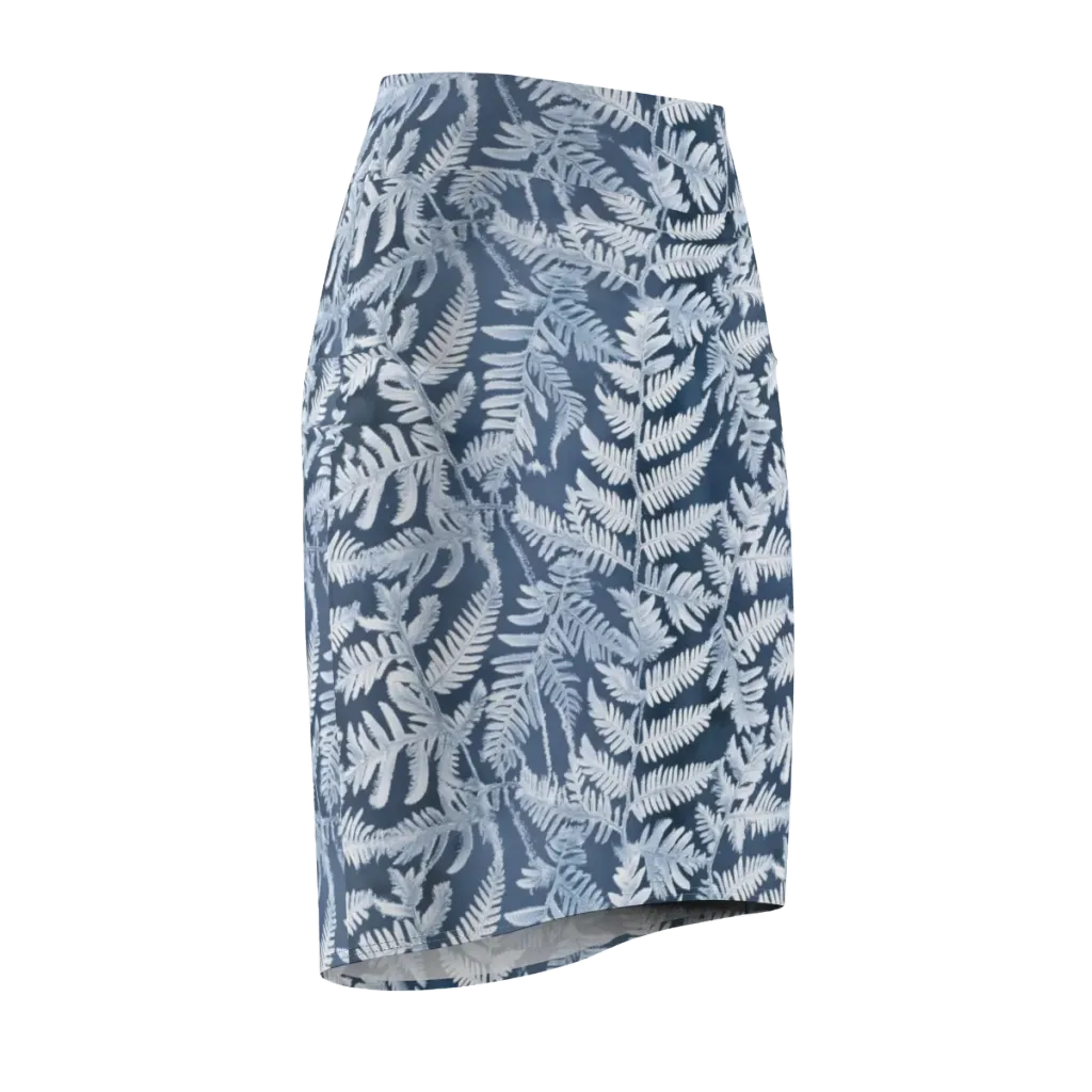 Winter Frond on Pencil Skirt — Front Side