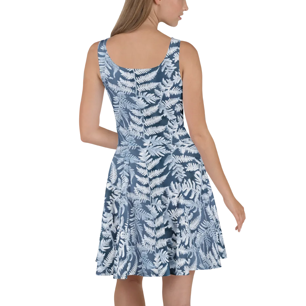 Winter Frond on Skater Dress — Back