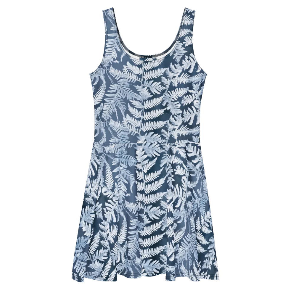 Winter Frond on Skater Dress — Front