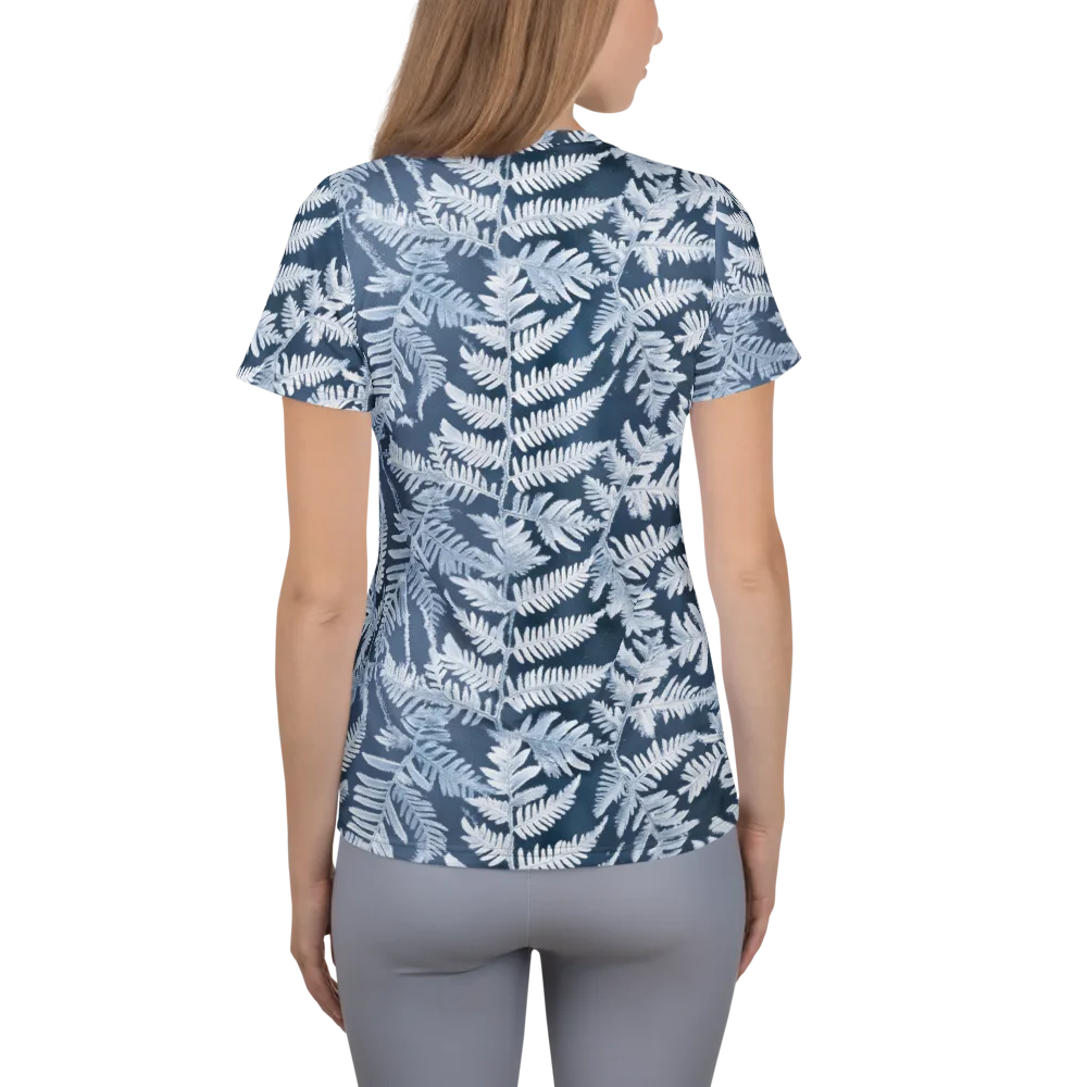 Winter Frond on Women's Athletic T-Shirt — Back