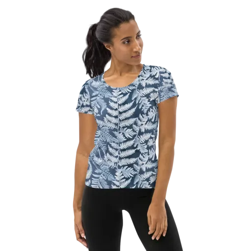 Winter Frond on a Women's Athletic T-Shirt