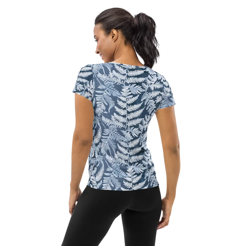 Winter Frond on Women's Athletic T-Shirt — Back