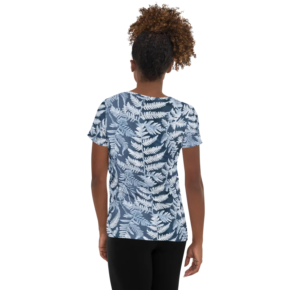 Winter Frond on Women's Athletic T-Shirt — Back