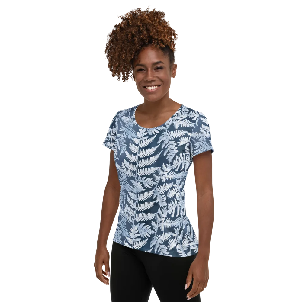 Winter Frond on Women's Athletic T-Shirt — Left