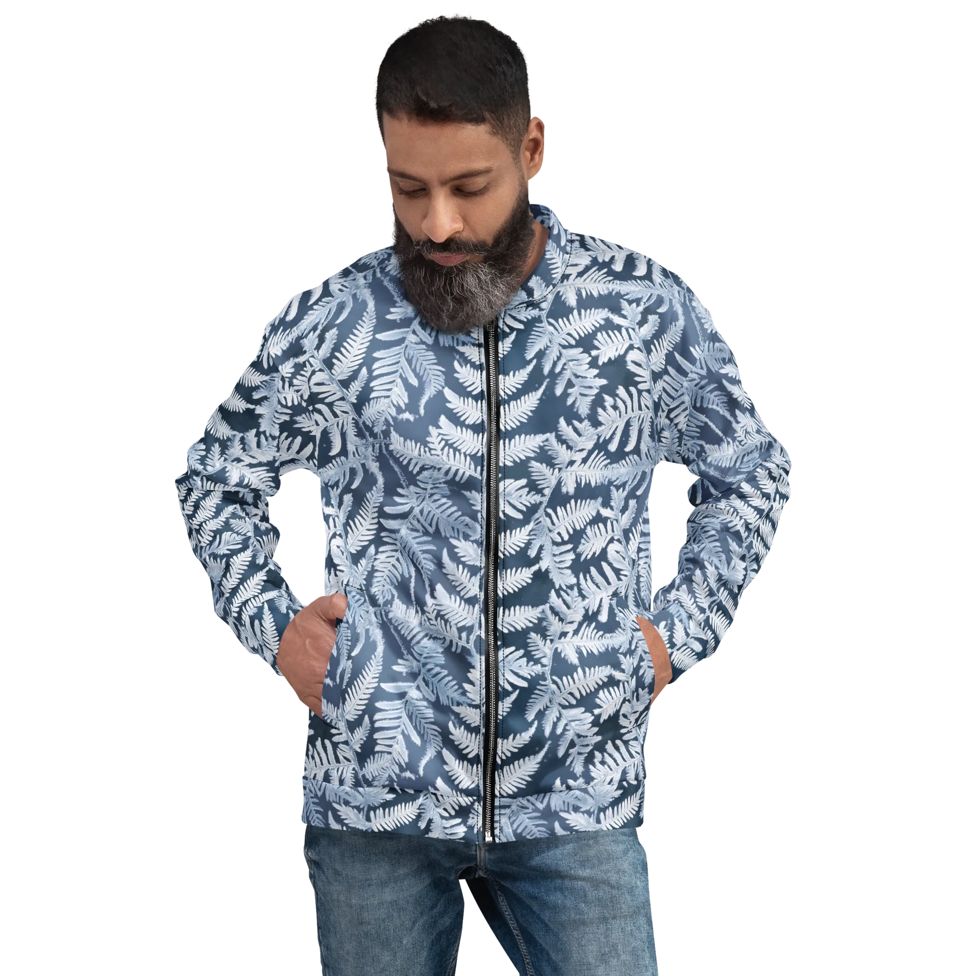 Winter Frond on Bomber Jacket — Front