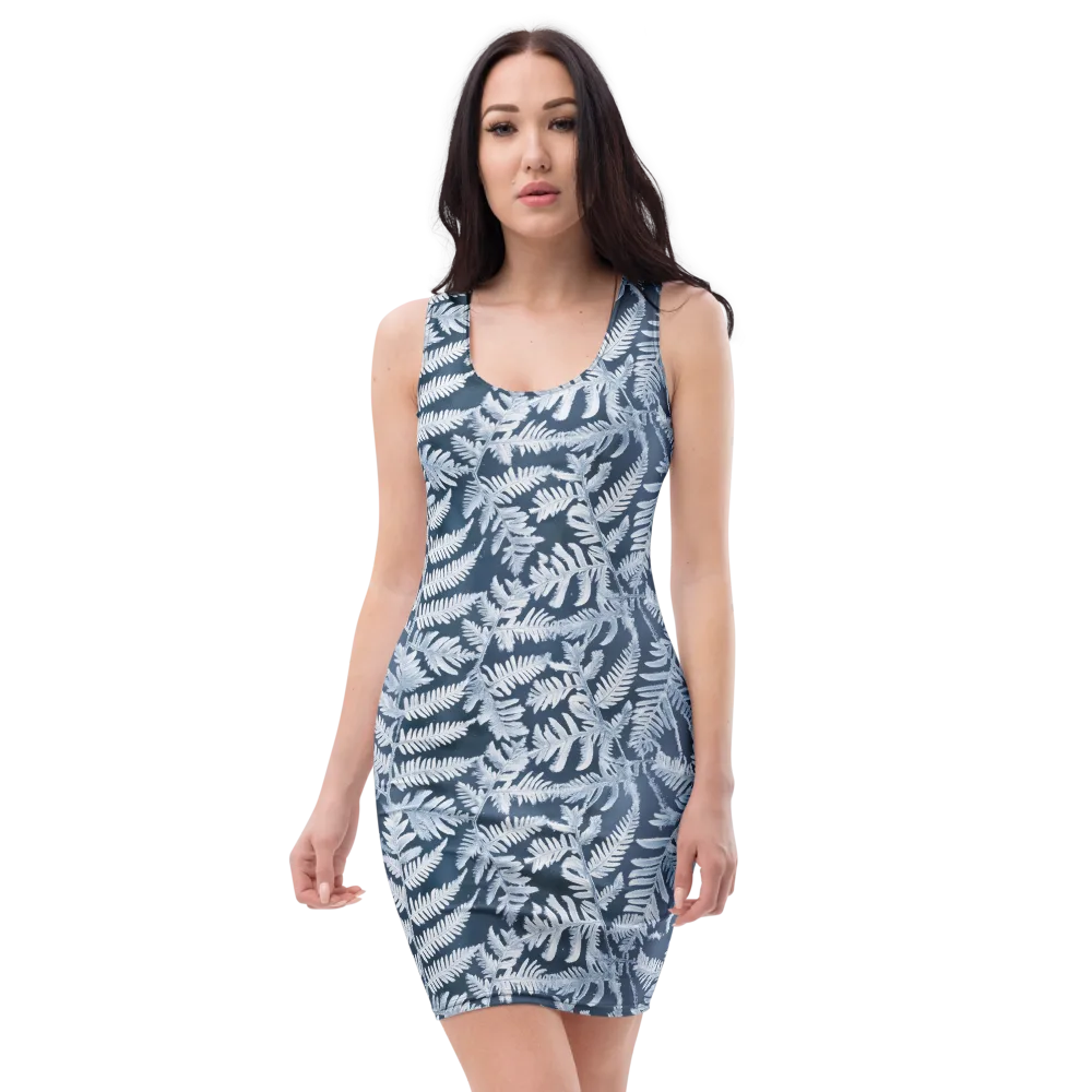 Winter Frond on Bodycon Dress — Front