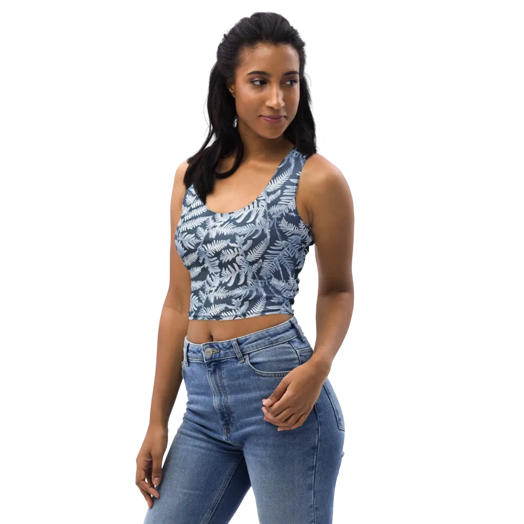 Winter Frond on Crop Top — Left Front
