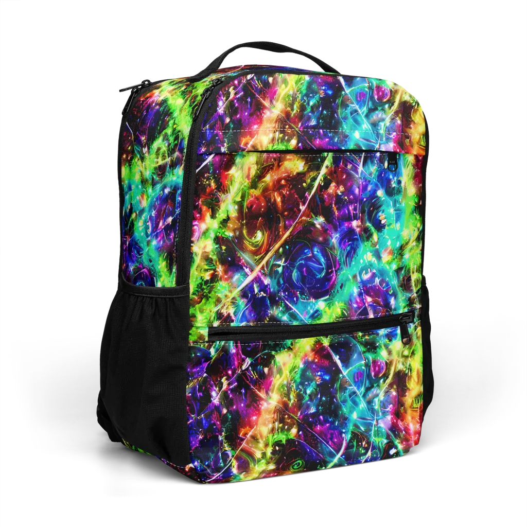 Electric Kaleidoscope on Utility Backpack — Right Front