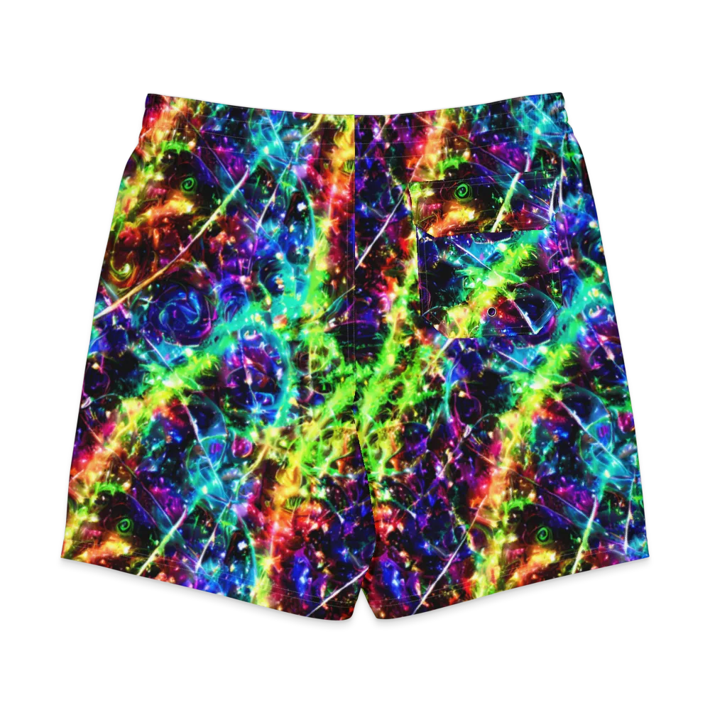 Electric Kaleidoscope on Men's Board Shorts — Back