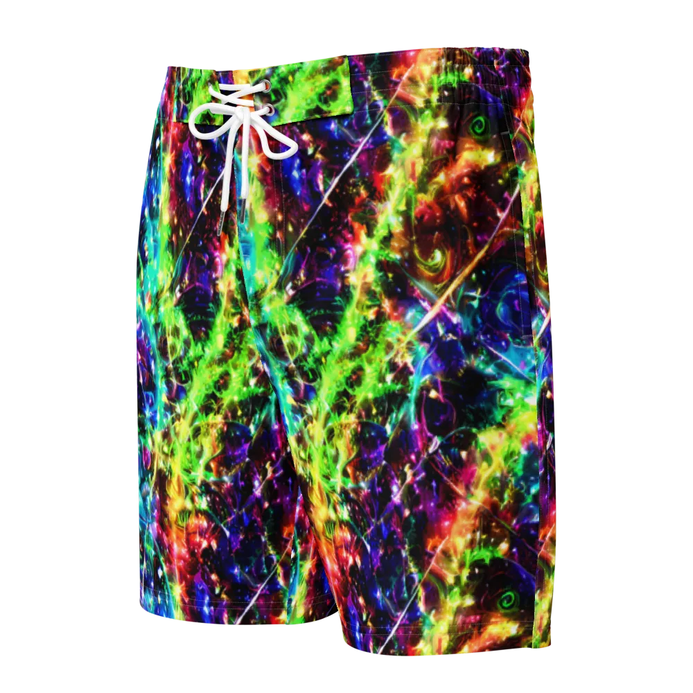 Electric Kaleidoscope on Men's Board Shorts — Front
