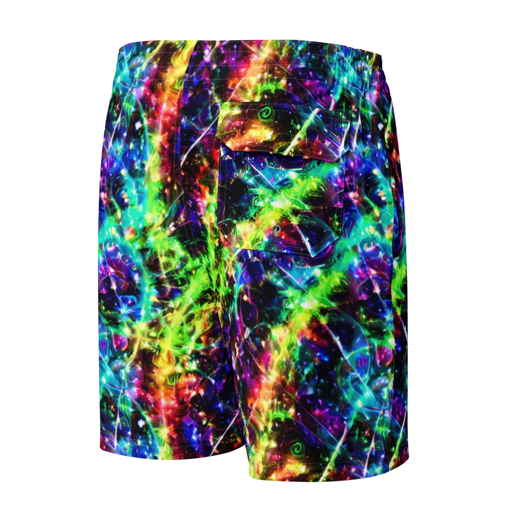 Electric Kaleidoscope on Men's Board Shorts — Back