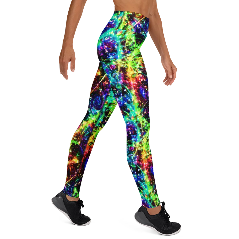 Electric Kaleidoscope on Yoga Leggings — Right