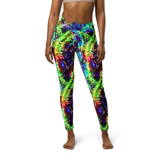 Electric Kaleidoscope on a Yoga Leggings