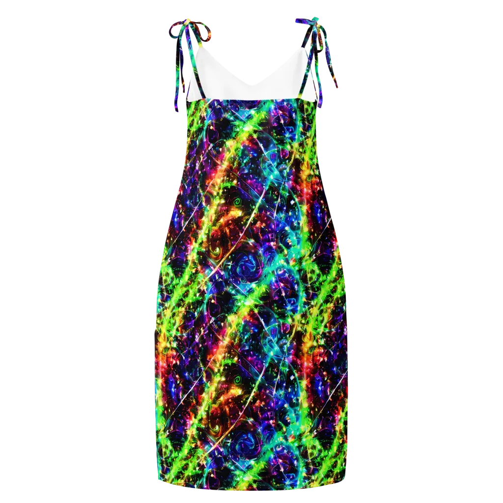 Electric Kaleidoscope on Slip Dress — Back