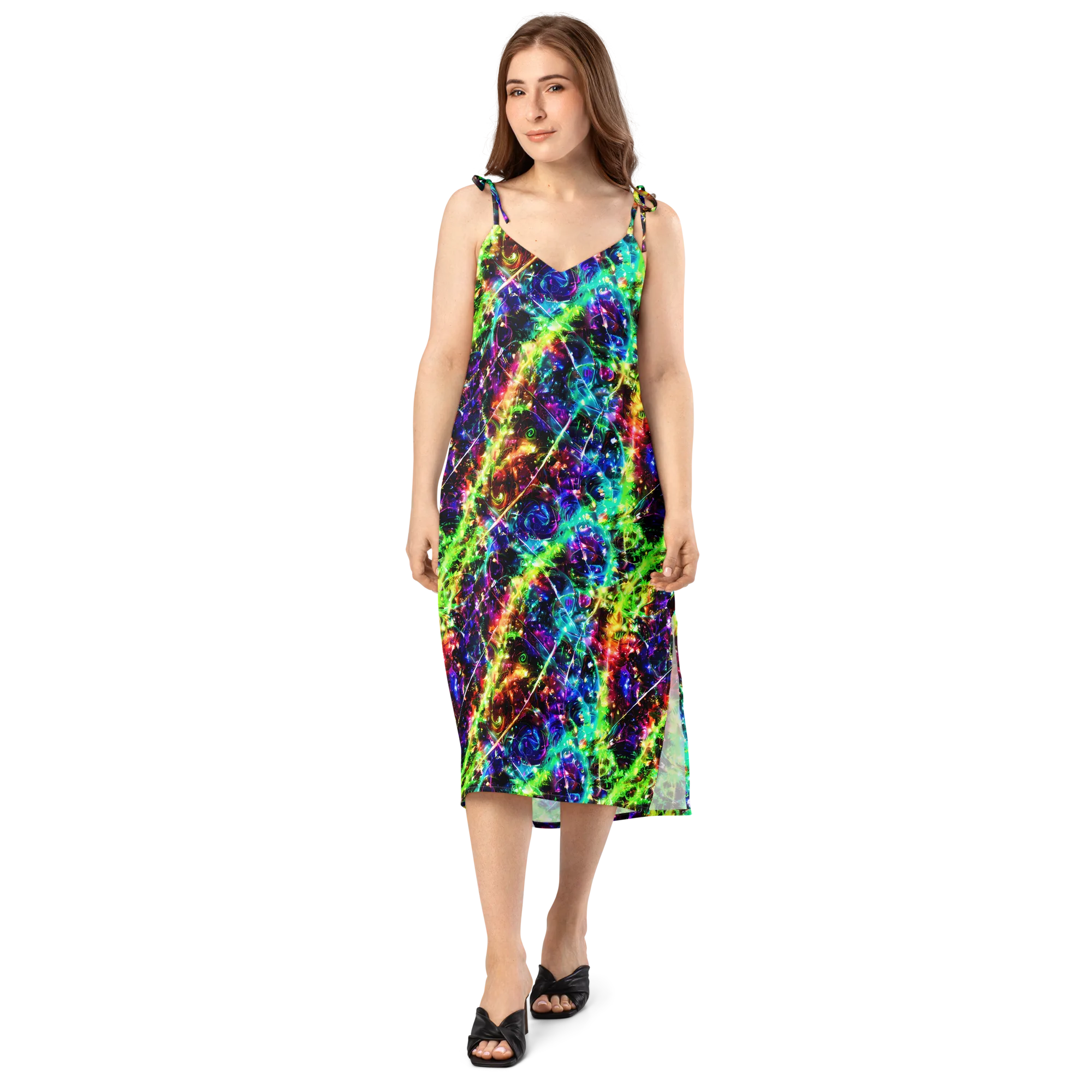 Electric Kaleidoscope on Slip Dress — Front
