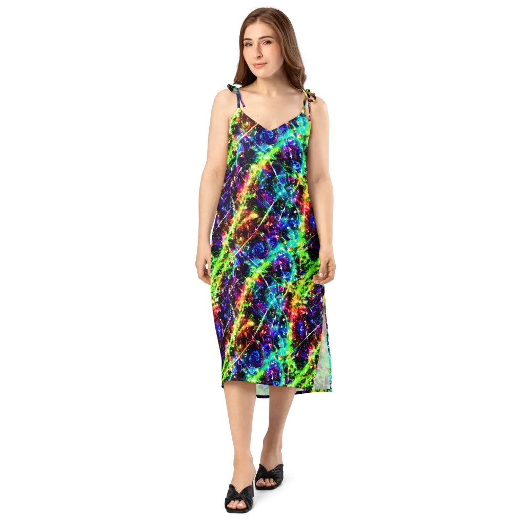 Electric Kaleidoscope on Slip Dress — Front
