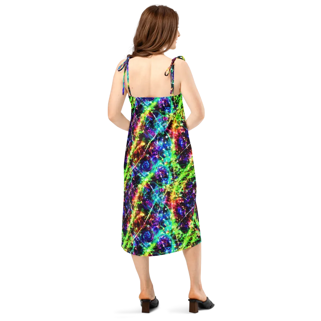 Electric Kaleidoscope on Slip Dress — Back
