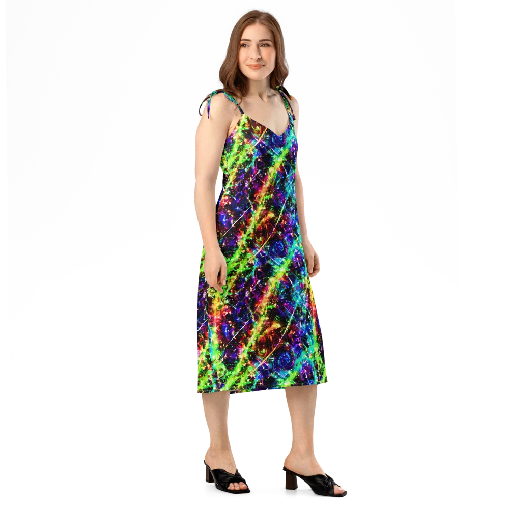 Electric Kaleidoscope on Slip Dress — Right Front