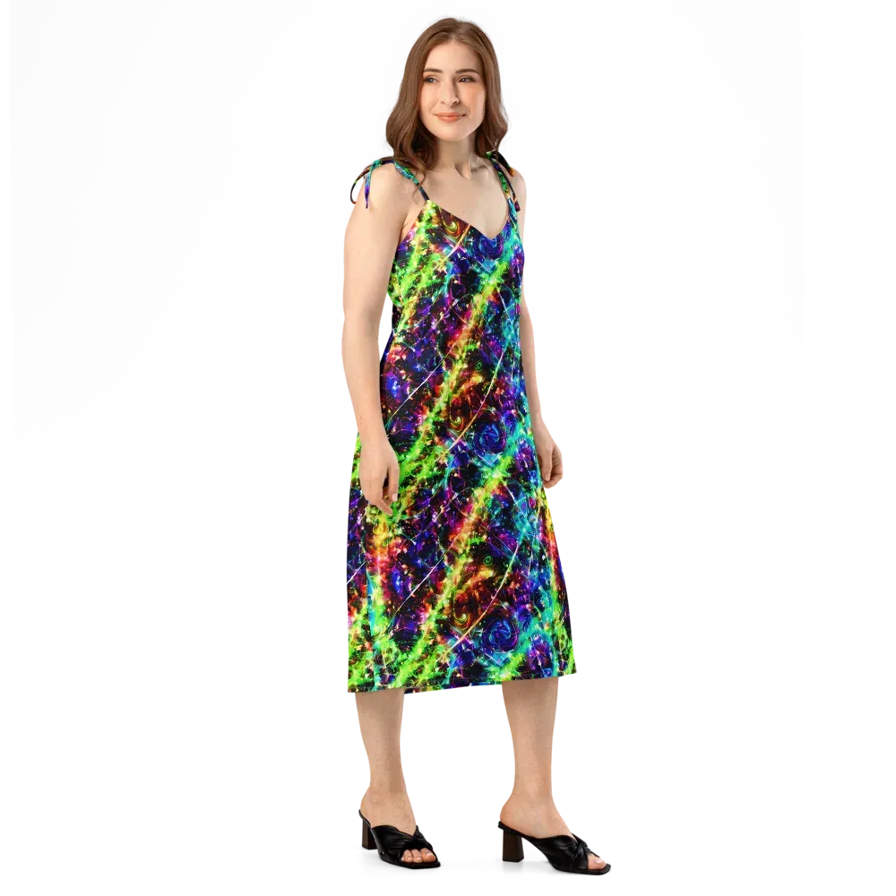 Electric Kaleidoscope on Slip Dress — Right Front