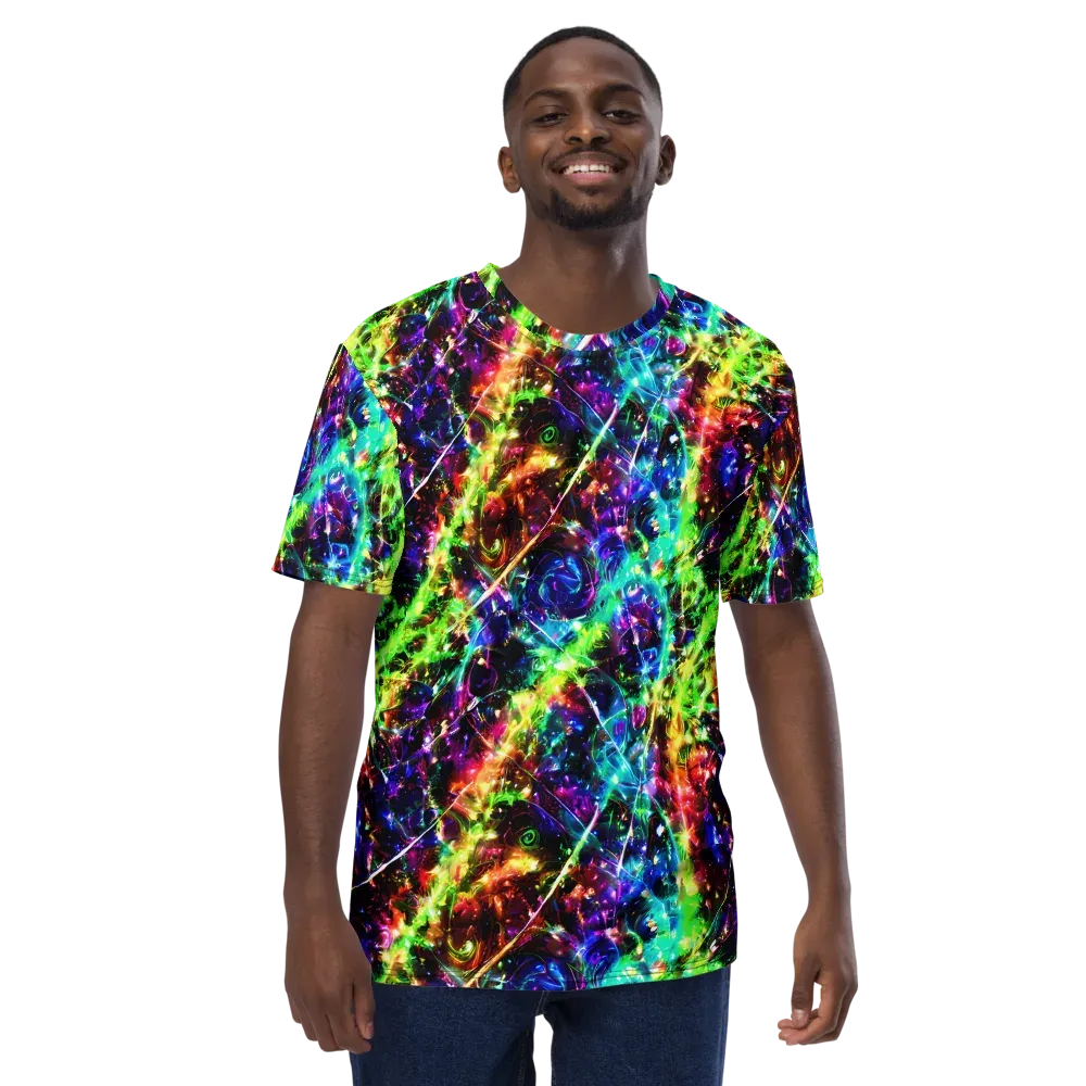 Electric Kaleidoscope on Men's Crew Neck T-Shirt — Front