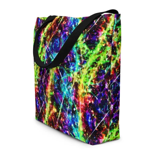 Electric Kaleidoscope on a Large Tote Bag W/ Pocket