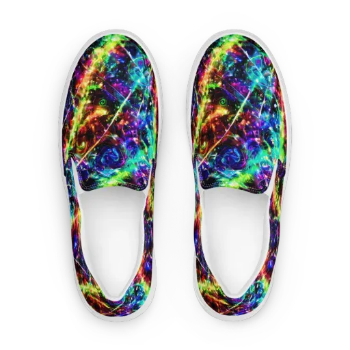 Electric Kaleidoscope on a Women's Slip-On Canvas Shoes